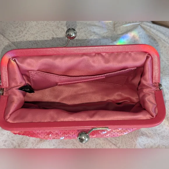 Coach Raspberry Pink Sequin Kisslock Clutch - Limited Edition